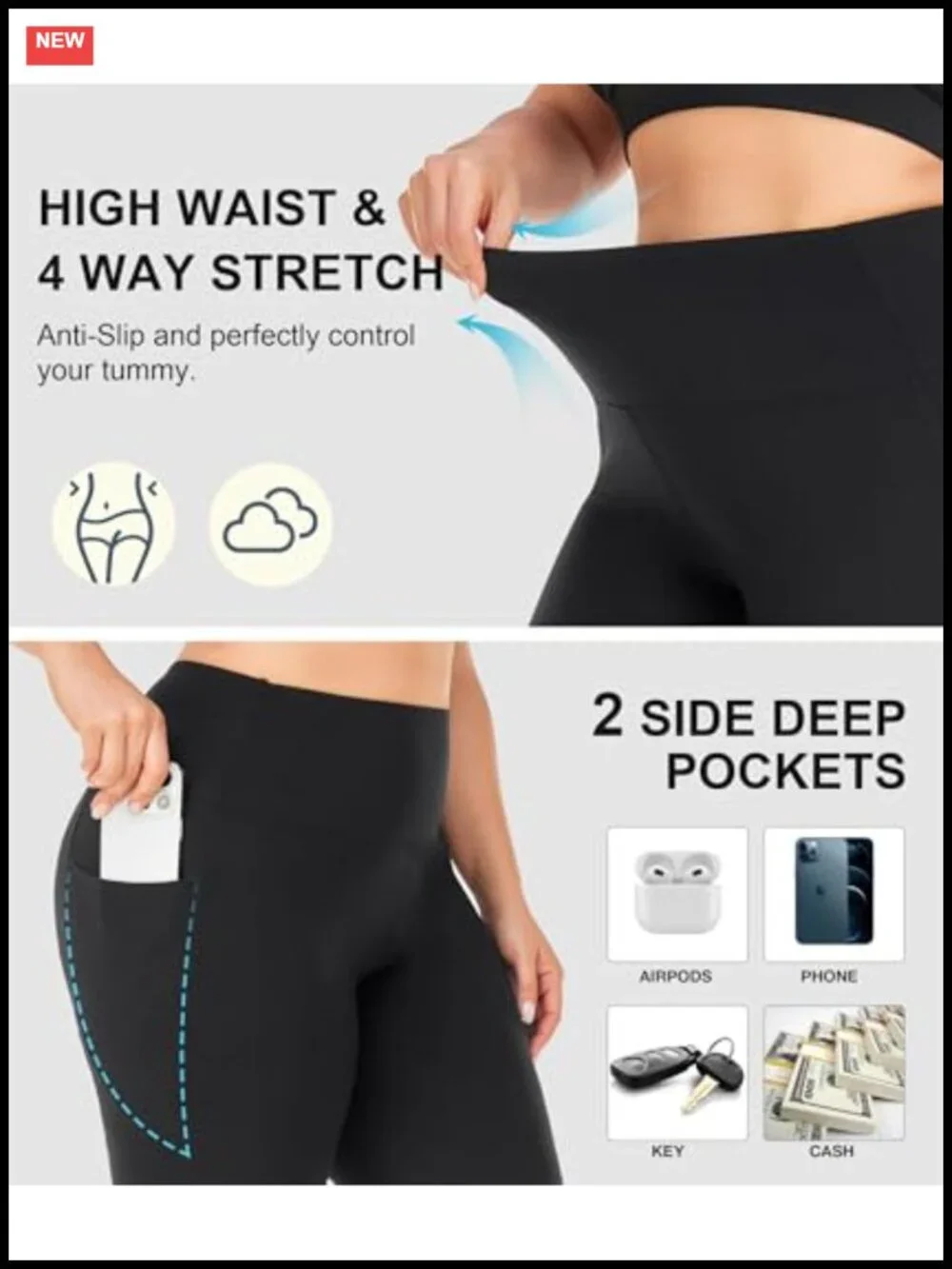 Plus Size Biker Shorts with Pockets for Women High Waisted Workout Yoga 3 Pack